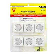 Load image into Gallery viewer, Victor PestChaser Rodent Repellent 6-pack, plug-in ultrasonic device with nightlight that emits high-frequency sound inaudible to humans