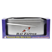 Load image into Gallery viewer, Victor Rat Zapper Ultra electronic rodent trap designed for large rats and mice. This battery-operated trap uses a high-voltage shock for a quick, humane kill and features a large chamber for bigger rodents with a flashing kill indicator light.