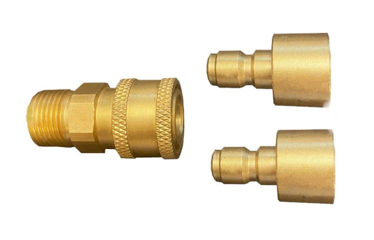FlowZone Threaded M18 to Quick-Connect Brass Connector Adapter Kit # FZAARH