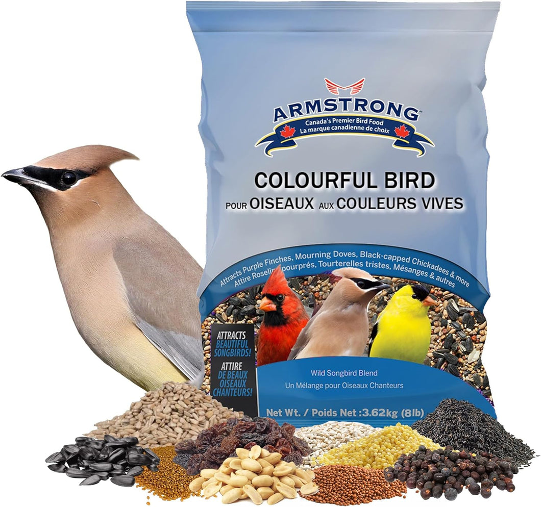 Armstrong Colourful Bird, Wild Bird Food Blend, High Energy Wild Bird Seed Mix, 3.63KG (8LB) Bag