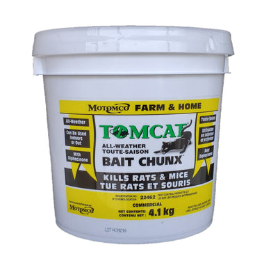 CHS Motomco Tomcat Bait Chunx 4.1kg pail 146x28g Active Ingredient: Diphacinone .005% (anticoagulant) farmer favorite 