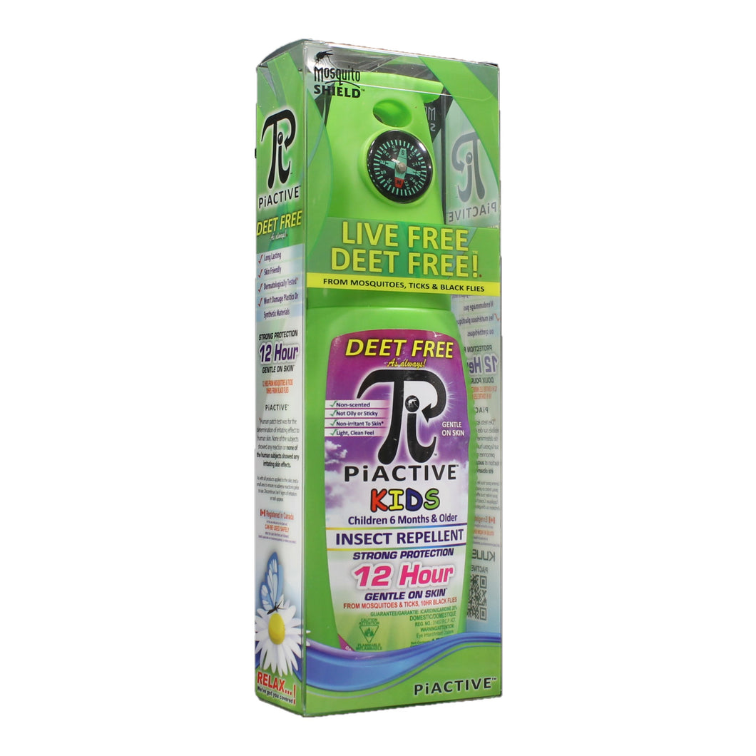 CHS Piactive Kids 175ml Pump 100% Deet Free , for black flies, ticks and mosquitoes, Active Ingredient: 20% ICARIDIN