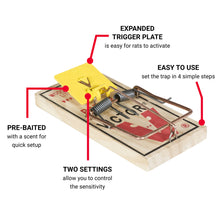 Load image into Gallery viewer, CHS Victor Easy Set Rat Trap Pro, wood-based wire snap trap require no chemicals or poisons. non-toxic material
