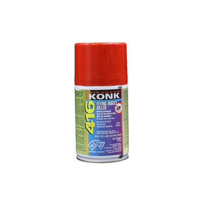 CHS Konk 416 (CSA Commercial) 170g great for fast, effective control of flies, gnats and mosquitoes for low to moderate infestations, pressurized spray contains 1.80% pyrethrins