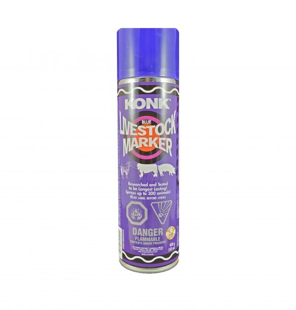 CHS Konk Livestock Marker (Blue) 400g aerosol spray paint designed for marking livestock