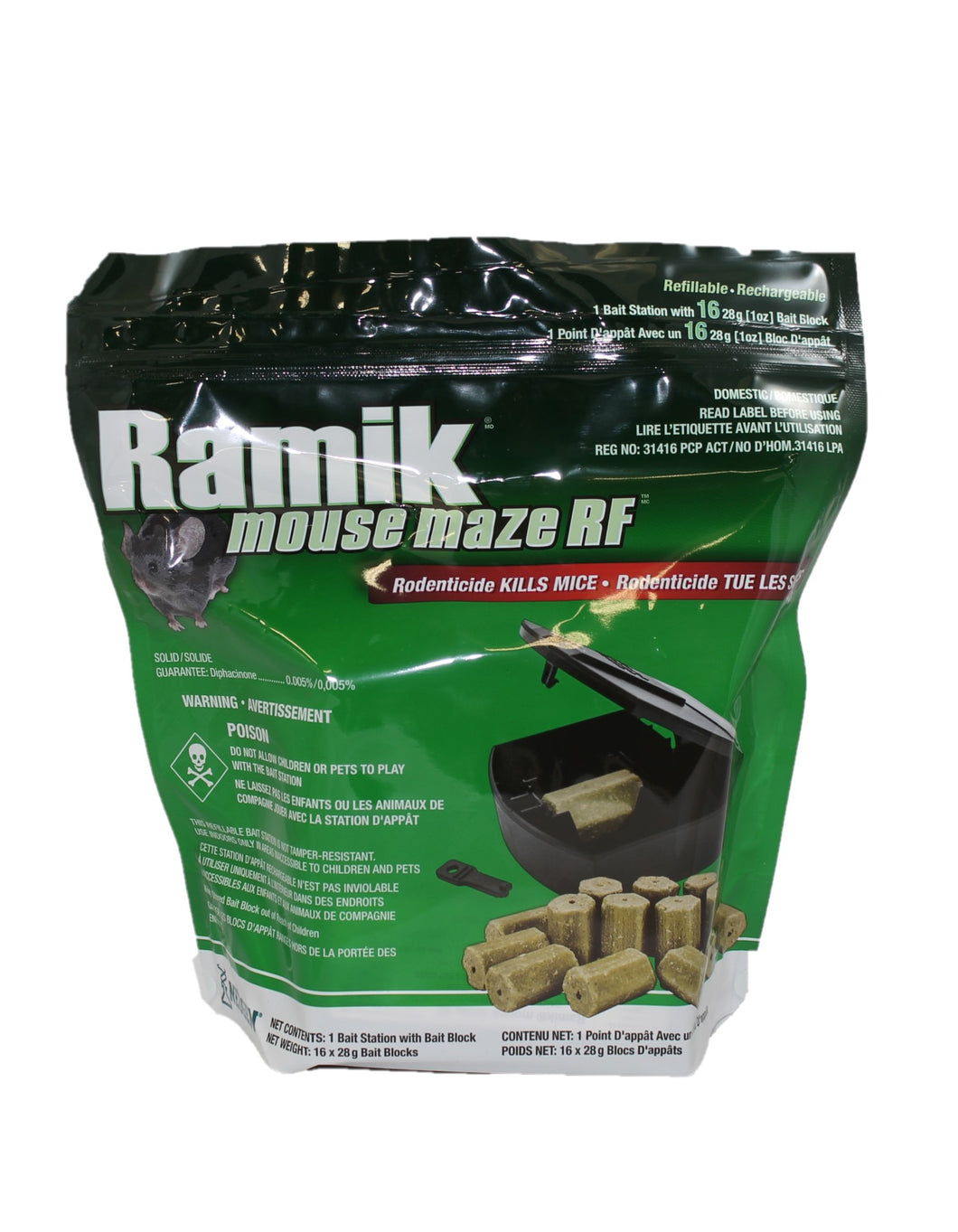 CHS Ramik Bait Blocks W/ Bait Station (16 Blocks) compatible with any bait station compatible with 28g blocks or with the bait station provided  Active: Diphacinone 0.005%