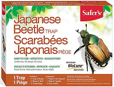 CHS Safer's Japanese Beetle Trap Uses a food and sex attractant to lure insects into the trap and disrupt the mating cycle